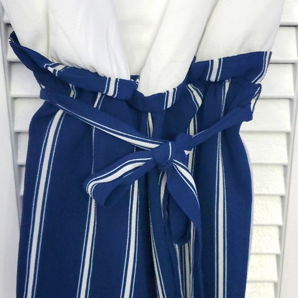 Lily Rose Blue & White striped romper Juinors XS - Picture 5 of 7